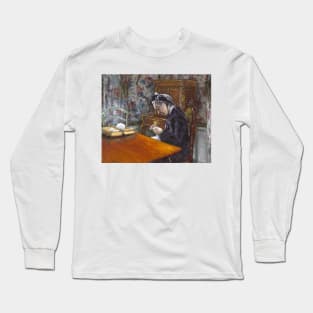 Mademoiselle Boissiere Knitting by Gustave Caillebotte Long Sleeve T-Shirt